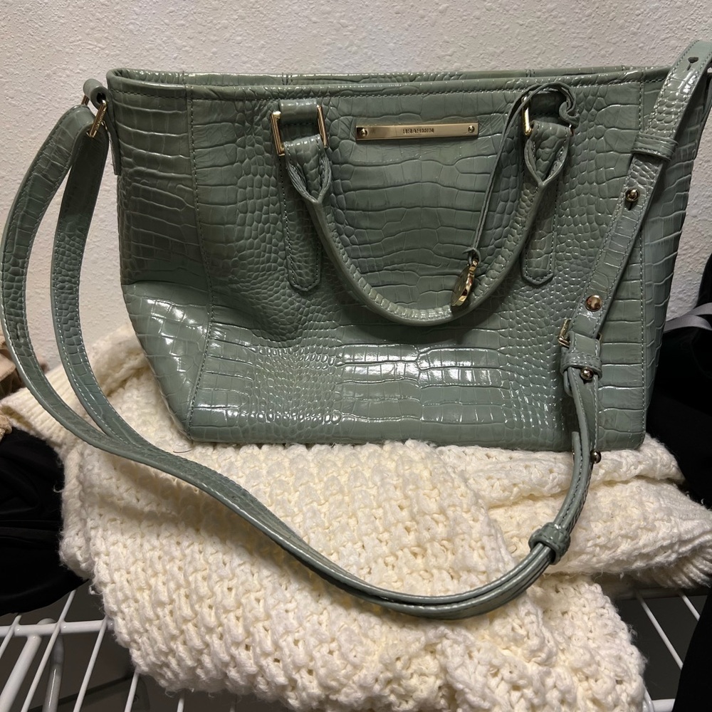 Brahmin Arno Medium Leather Satchel Crossbody in Cascade Majestic Color Like New - Picture 5 of 5